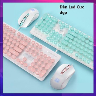 Combo bàn phím và chuột có dây n518, bàn phím có đèn led kèm chuột cao cấp