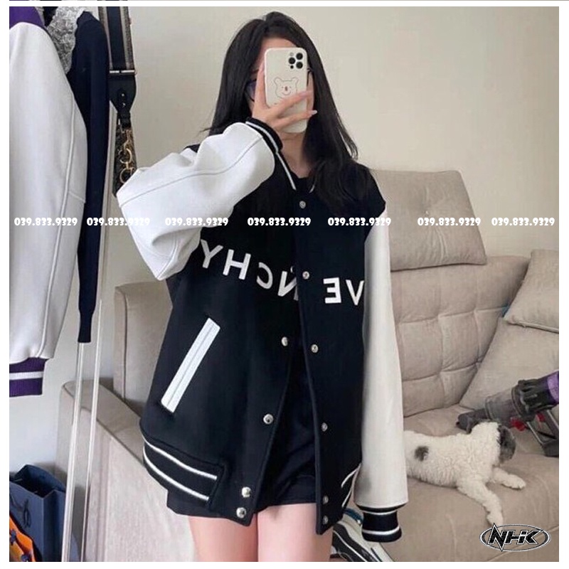 Áo Bomber Nam Nữ, Kiểu Unisex. Logo Thêu Tay Da Trắng Hot Trend Hiện Nay, Chất Vải Dày Dặn. Mua Ngay!