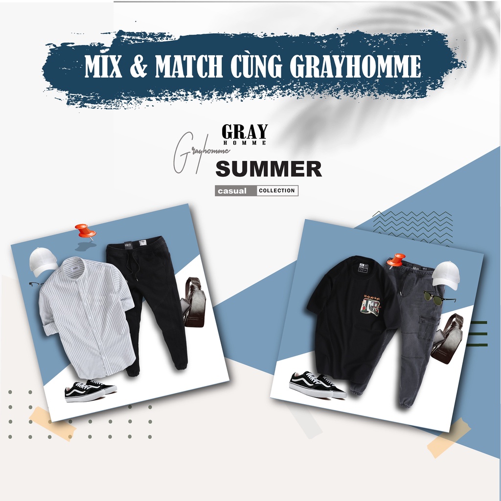 Quần Jogger Túi Hộp Jean Nam Bo Gấu GrayHomme Năng Động - BJG205