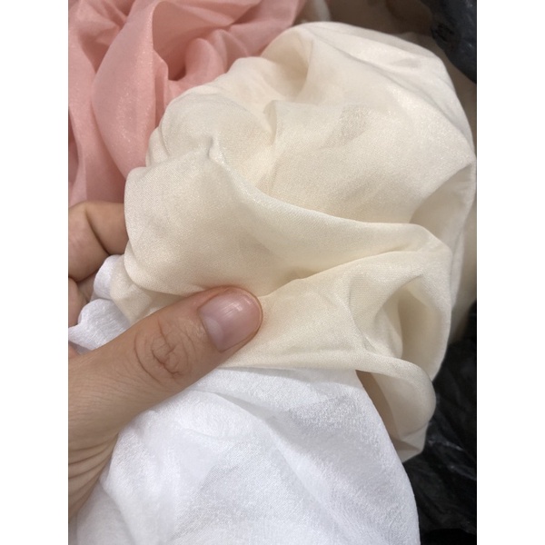 Vải Voan Tơ Mỏng, Tơ Ngọc Trai  Ánh Nhũ Loại Đẹp Khổ Vải 1.5m