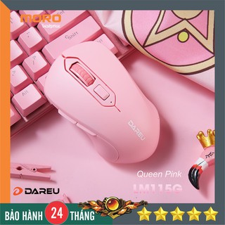 Chuột không dây DAREU LM115G Pink/Black | Chính hãng Mai Hoàng - Bảo hành 24 tháng lỗi 1 đổi 1!