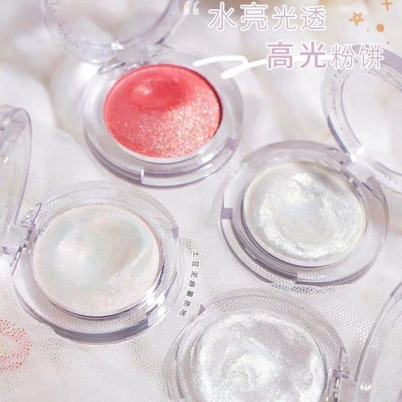 Phấn bắt sáng Highlight ô tròn ánh nhũ lấp lánh làm nổi bật tone da, Phấn nhũ bắt sáng kim tuyến lấp lánh hàng nội địa
