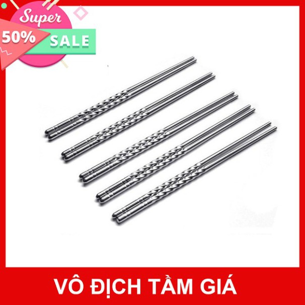 [ Bán giá gốc ] Đũa inox cao cấp , vỉ 5 đôi đũa inox