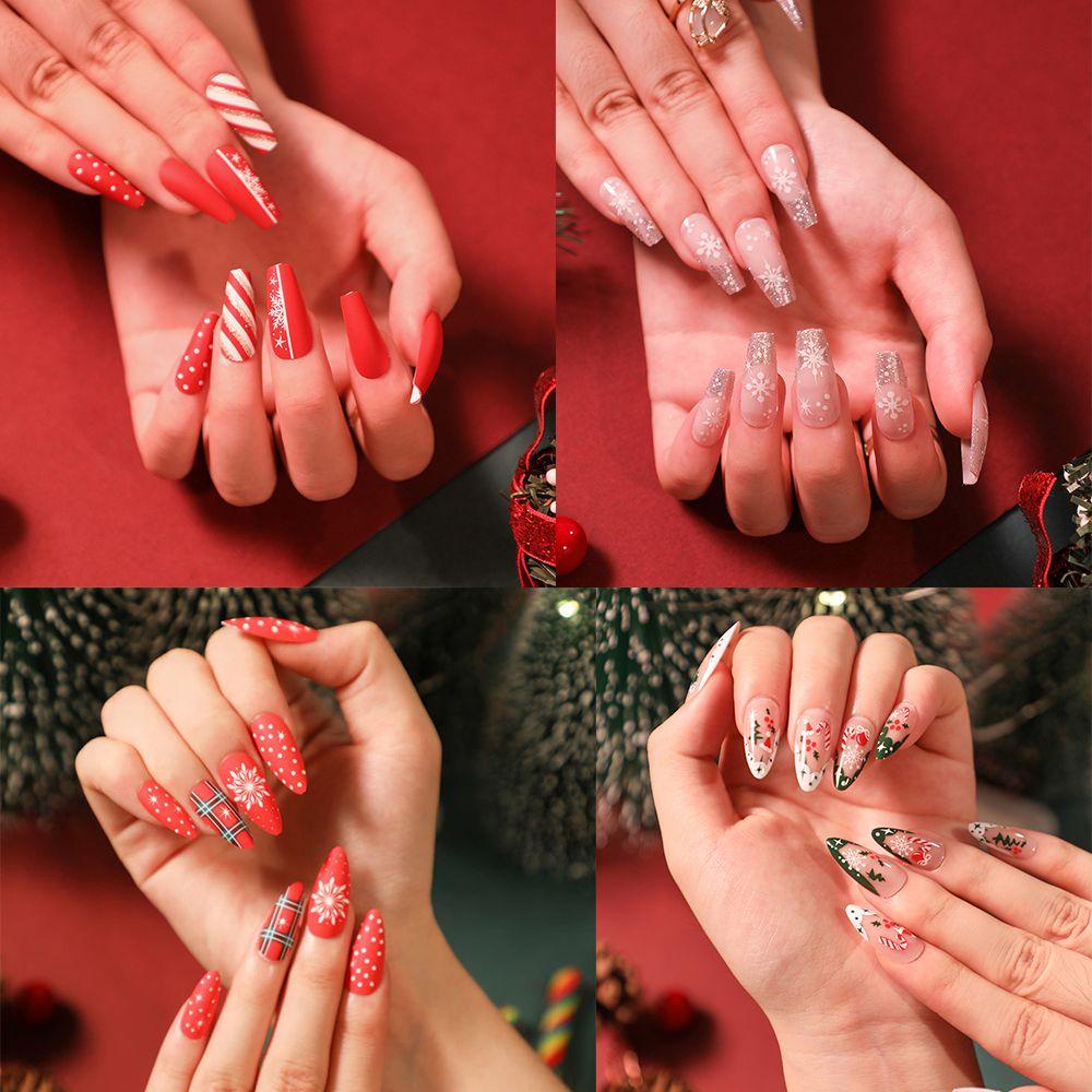 BSUNS Set 24 Móng Tay Giả Màu Hồng Xinh Xắn