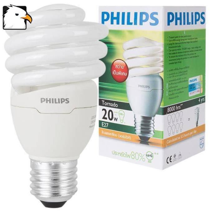 Bóng đèn Compact xoắn tiết kiệm điện Philips Tornado 20W 6500K E27- Ánh sáng trắng