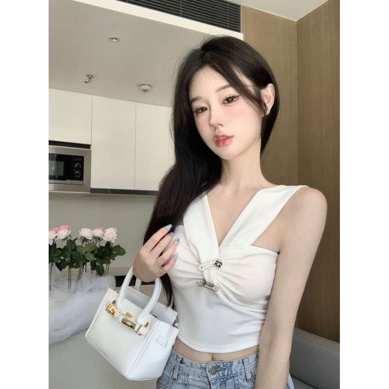 Áo Hai Dây Màu Sắc Đơn Giản Quyến Rũ Cho Nữ