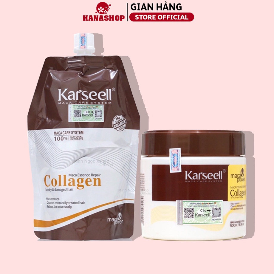 Kem Hấp Ủ Xả Phục Hồi Tóc Collagen Karseell Maca 500ML | Phục Hồi Tóc, Giúp Tóc Siêu Mềm Mượt