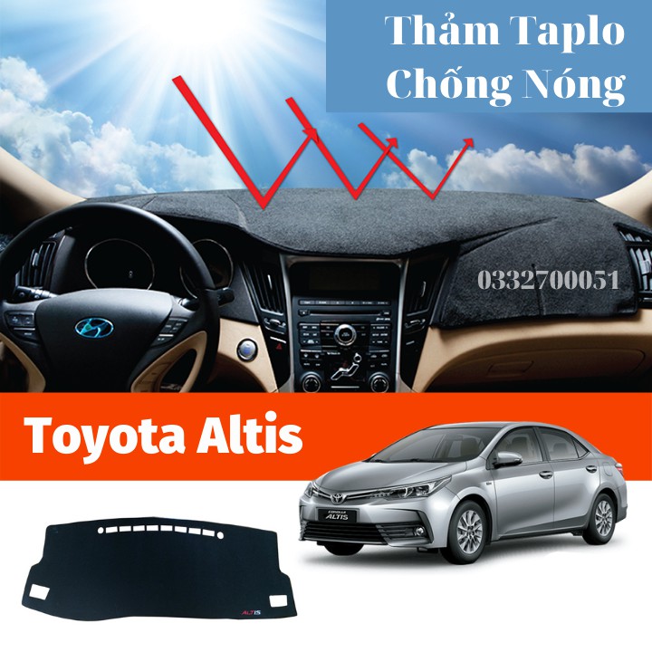 Thảm Taplo Nhung Lông Cừu 3 Lớp Dòng Xe Toyota Altis Chống Nóng , Chống Trượt Cao Cấp