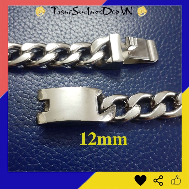 Dây chuyền nam inox kiểu lặc đơn 12mm khóa hộp đẳng cấp sáng đẹp đem lại đẳng cấp, phong độ cho người đeo