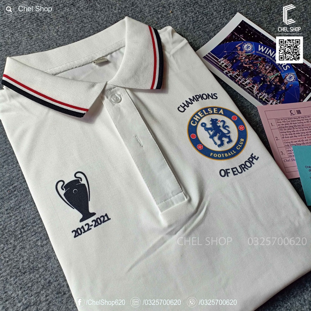 Áo polo 2V cao cấp Chelsea kỷ niệm vô địch UCL 2012-2021[ẢNH THẬT]