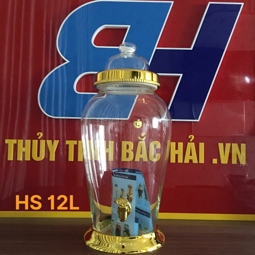 Bình Thủy Tinh Và Hũ Thủy Tinh Ngâm Rượu Cao Cấp SX tại Việt Nam Bình Ngâm Hình Sâm 12 Lít - Thủy Tinh Bắc Hải Mã
