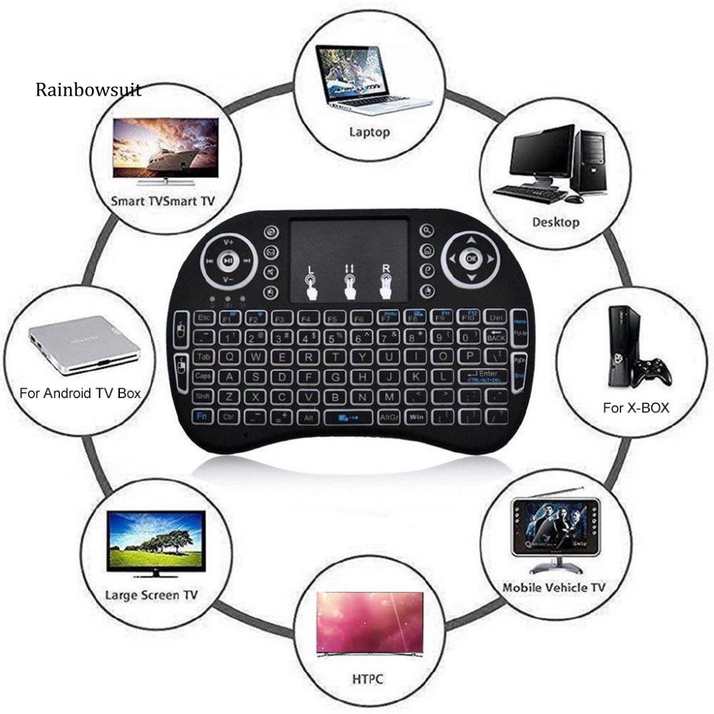 Bàn Phím Không Dây Mini I8 2.4ghz Tích Hợp Cảm Ứng Cho Tv Box Pc Laptop