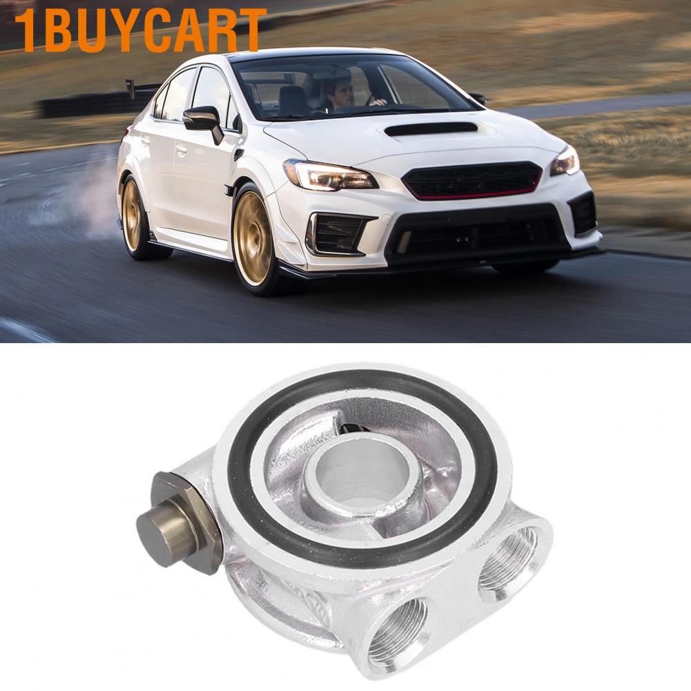 1buycart Oil Filter Thermostat Adaptor Kit Cooler Sandwich Plate Good Sealing 3/4in 16‑UNF for Car