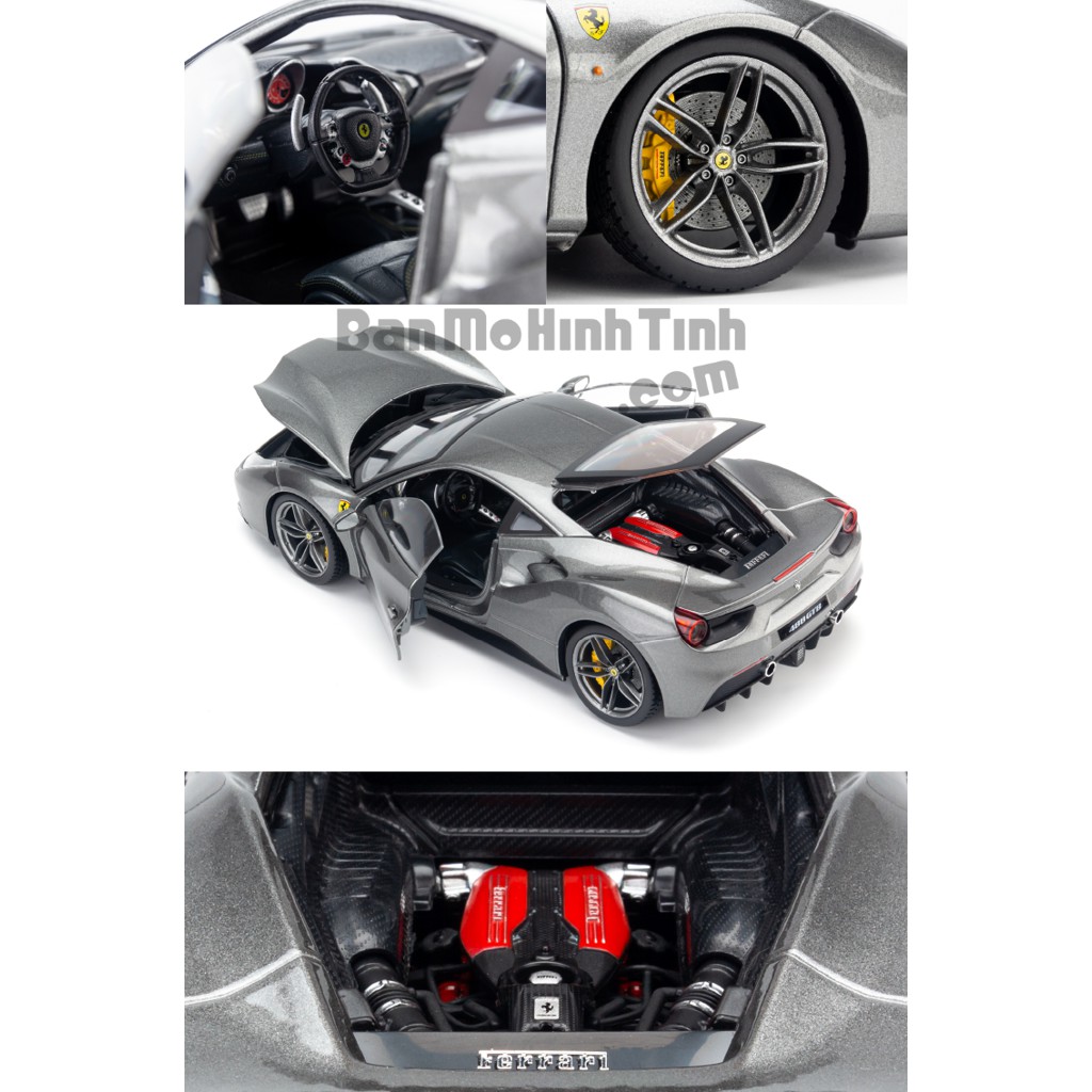 Mô hình xe Ferrari 488 GTB 1:18 Bburago Signature