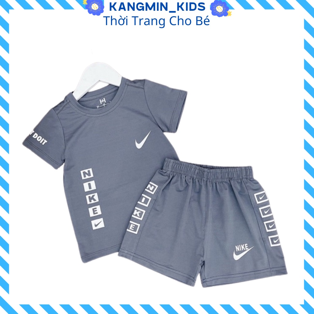Bộ thể thao bé trai Kangminkids, quần áo bé trai cộc tay chất Thun Cotton siêu mát cho bé 6-28kg
