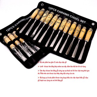 Bộ đục gỗ 12 món cao cấp