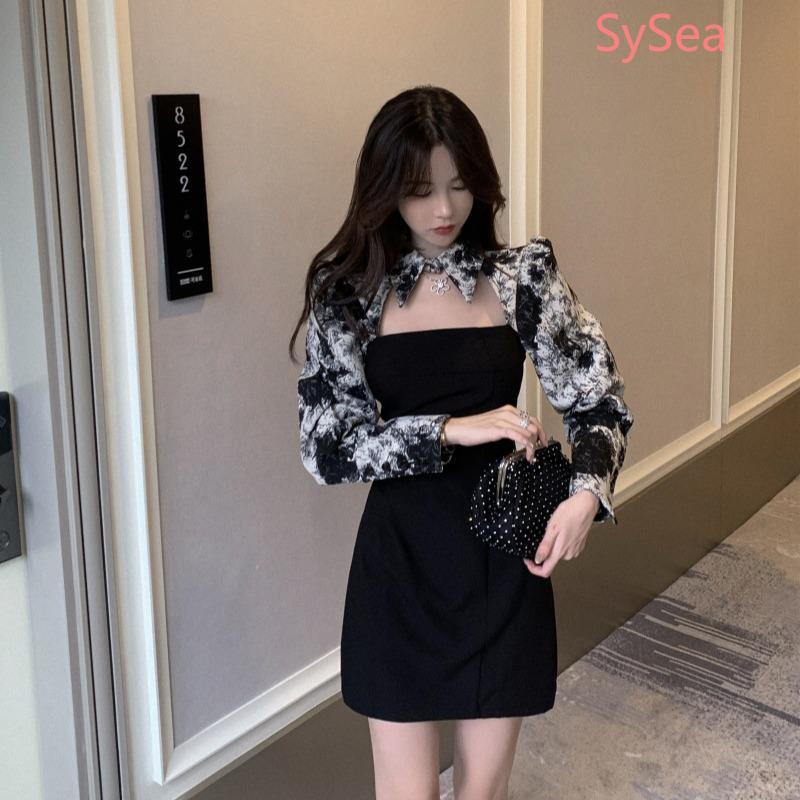 Đầm Tay Dài Hoạ Tiết Hoa Thời Trang Mùa Thu Cho Phái Nữ