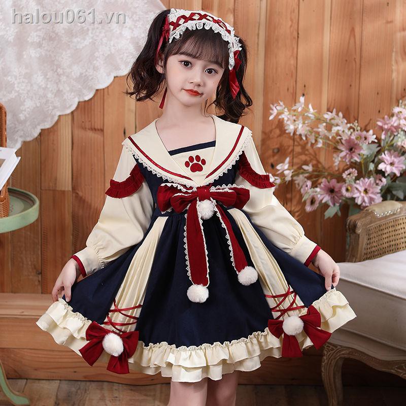 Đầm Công Chúa Kiểu Lolita Thời Trang Thu Đông 2021 Cho Bé Gái
