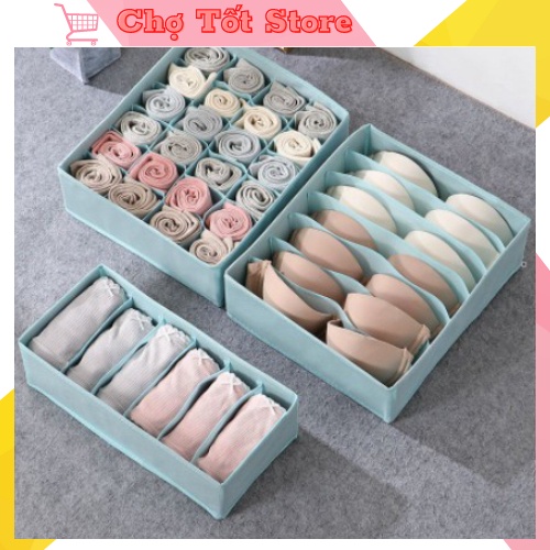 Combo 3 Hộp Vải Đựng Đồ Lót Gấp Gọn ,Khay Đựng Tất Vớ Tiện Lợi 88287 Chợ Tốt Store
