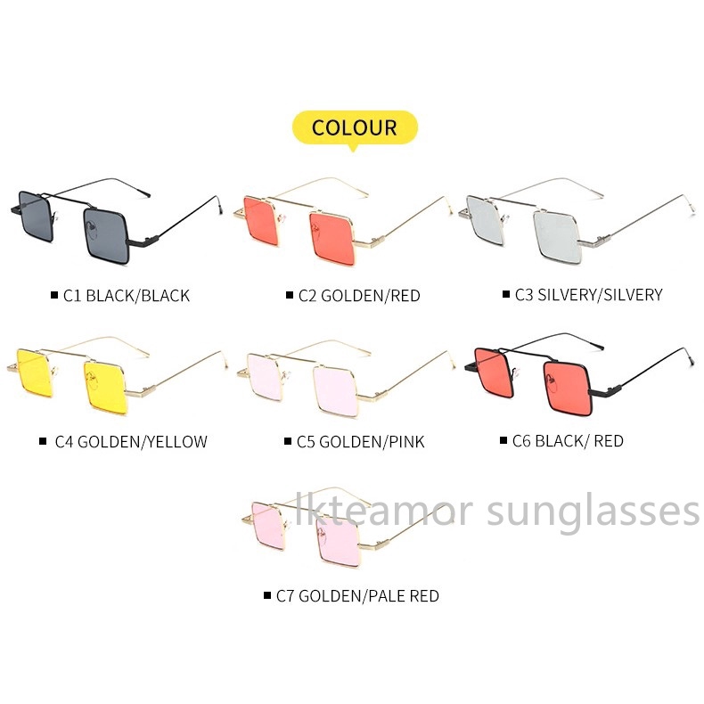 Kính râm vuông gọng bằng kim loại chống tia UV400 dành cho nữ