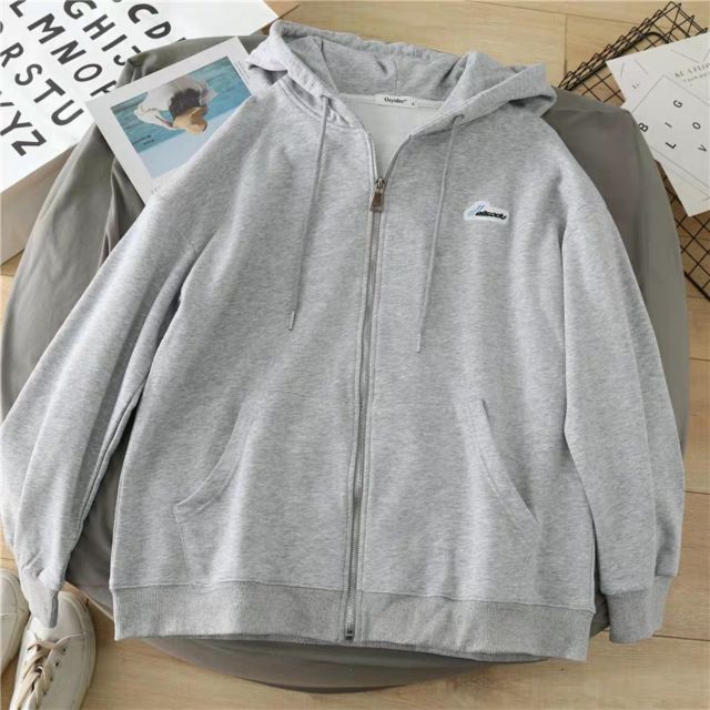 Áo khoác nỉ ngoại hoodie BASIC form rộng khóa kéo tròn áo nỉ nam nữ Unisex | BigBuy360 - bigbuy360.vn