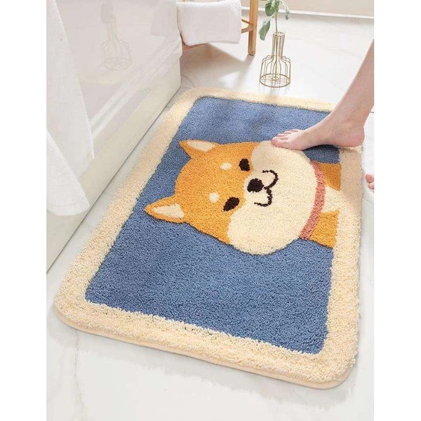 THẢM TRẢI SÀN HÌNH CHÓ SHIBA VUI NHỘN SIÊU THẤM HÚT - THẢM CHÙI CHÂN NHÀ TẮM LÔNG MỀM CÓ ĐẾ CHỐNG TRƯỢT TỐT