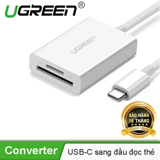 Đầu đọc thẻ tf/sd cổng usb type c gen 1 tốc độ 5gbps 20cm ugreen 40380