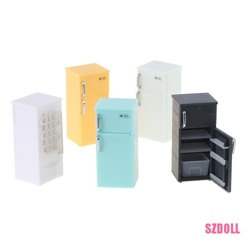 1 Mô Hình Tủ Lạnh mini Bằng Nhựa Màu Sắc Cho Nhà Búp Bê