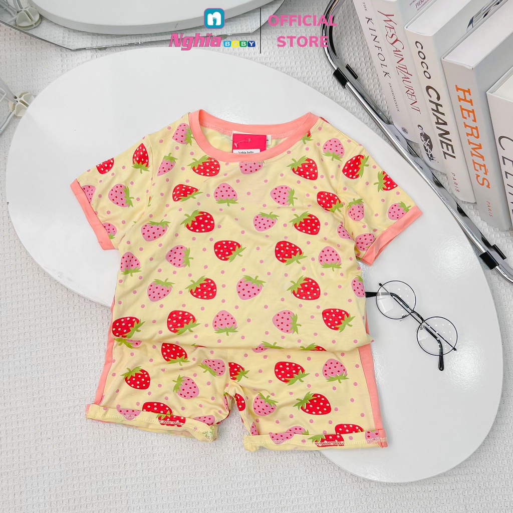 Đồ bộ bé trai - bé gái - Chất liệu thun cotton họa tiết thêu NGHĨA BABY dành cho bé từ 9kg-23kg