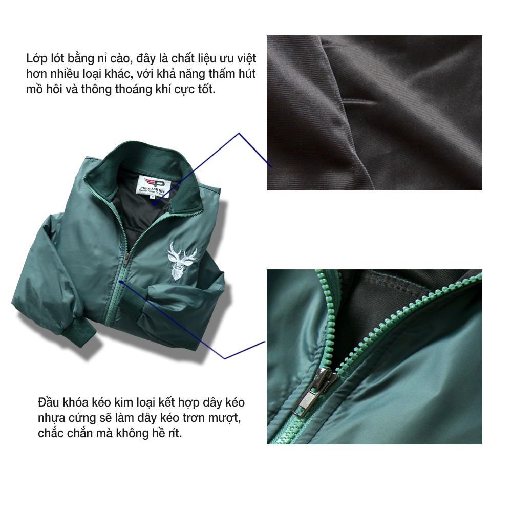 [Mã LTBAUAB19 giảm 7% đơn 99K] Áo khoác dù nam 2 lớp cao cấp, lót thấm hút tốt PigoFashion AKD901 màu xám chọn thêm màu