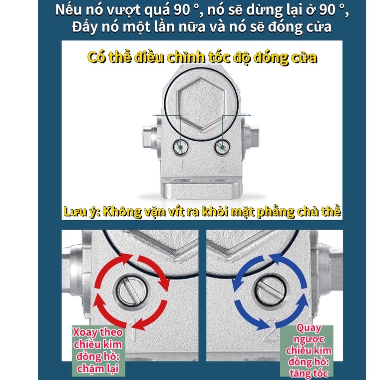 Tay co thủy lực tay hơi đẩy cửa co giữ cửa 90 độ Neo ( cùi chỏ cửa)Tay co thủy lực (tay đẩy hơi) ELEYA cho cửa 25-35 kg