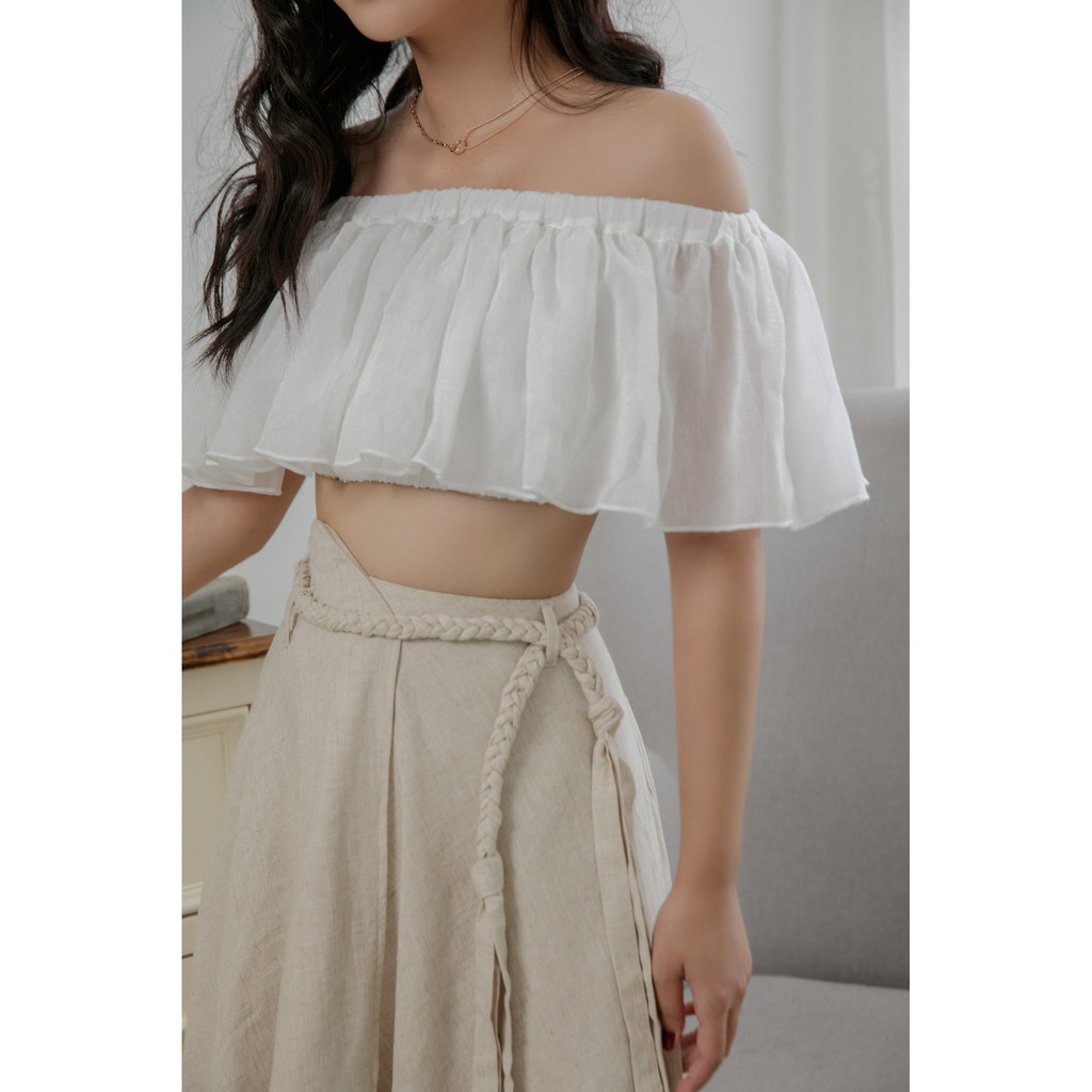 [Mã LT50 giảm 50k đơn 250k] Áo croptop trễ vai | Goût De Jun | BEWOO TOP
