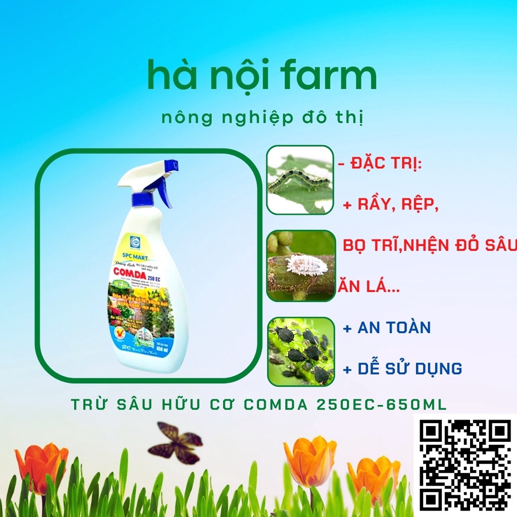 COMDA 650ml chai xịt hữu cơ trị sâu ăn lá, bọ trĩ, rệp ..