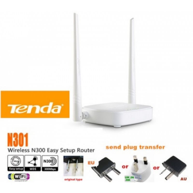 Bộ phát WIFI 2 Anten Tenda N301 tốc độ 300Mbps - Sản phẩm chính hãng bảo hành 3 năm