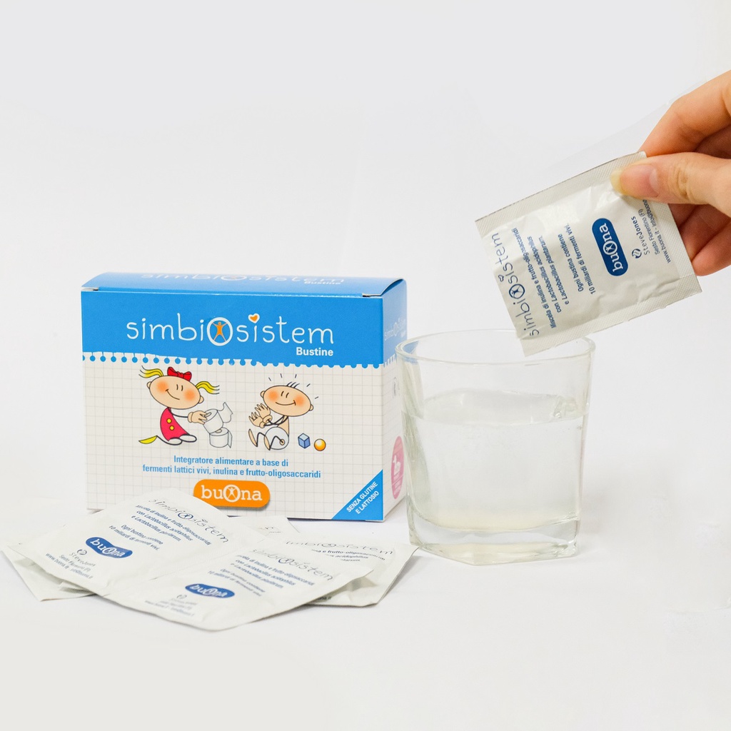 Men vi sinh gói Simbiosistem Bustine, bổ sung 10 tỷ lợi khuẩn và chất xơ, giảm táo bón, giúp ăn ngon - hộp 20 gói 2g