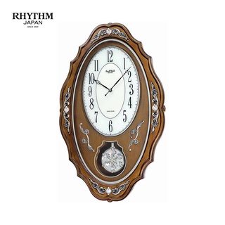 Đồng hồ treo tường rhythm cmj462cr06 kt 36.0 x 58.0 x 11.0cm, 3.66kg. vỏ gỗ, dùng pin.
