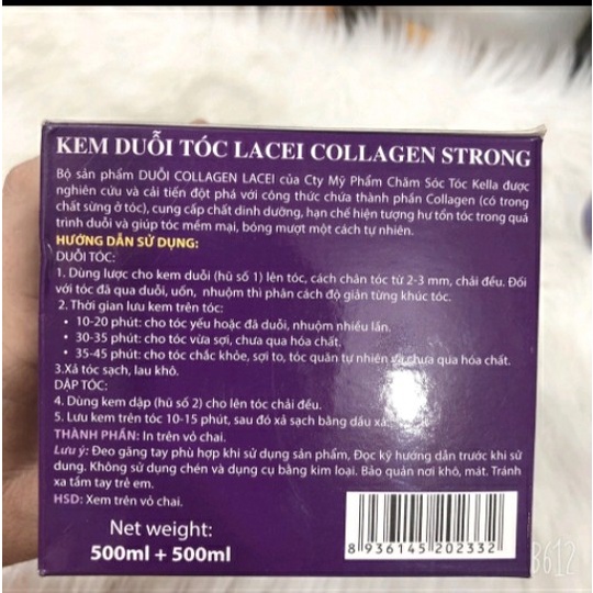 (Hộp giấy) Thuốc duỗi tóc không cần kẹp nhiệt tại nhà Collagen Lacei