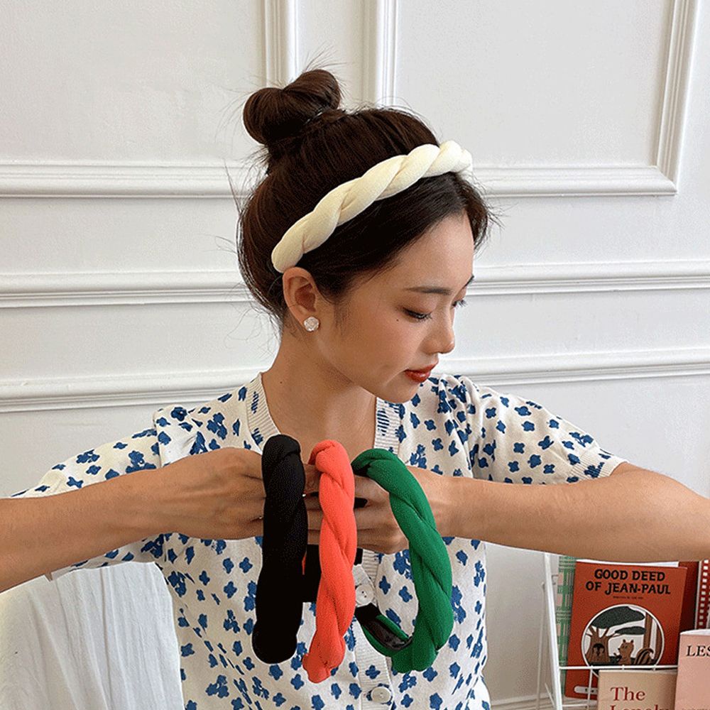 Cài tóc xoắn dễ thương phong cách cổ điển kiểu Hàn màu trơn thời trang thanh lịch chống trượt nhiều màu tùy chọn cho nữ