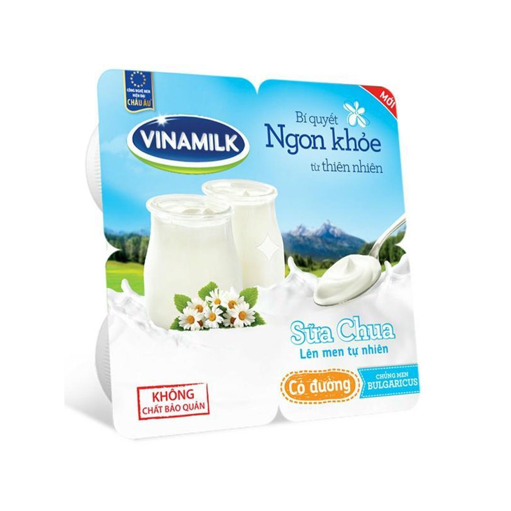 Lốc 4 hộp sữa chua có đường Vinamilk 100g