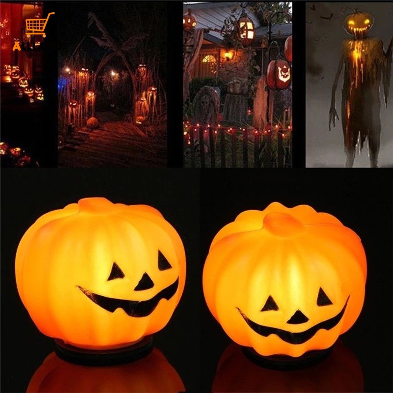 1 Đèn Lồng LED Mini Hình Quả Cam / Bí Ngô / Ma Quỷ Dễ Thương Trang Trí Halloween