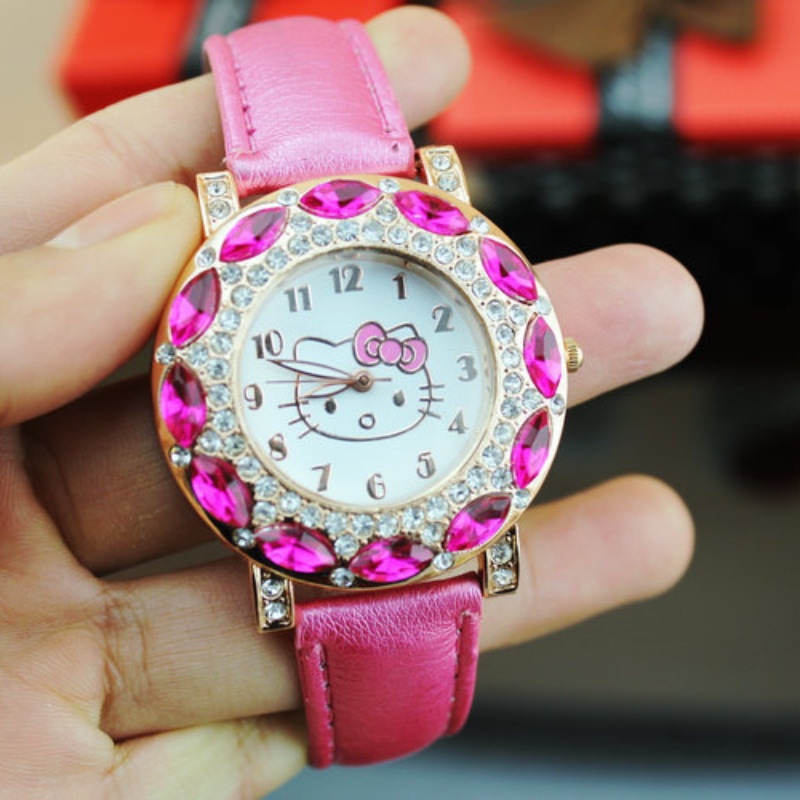 Đồng Hồ Đeo Tay Thời Trang Hình Mèo Hoạt Hình Đáng Yêu Dành Cho Trẻ