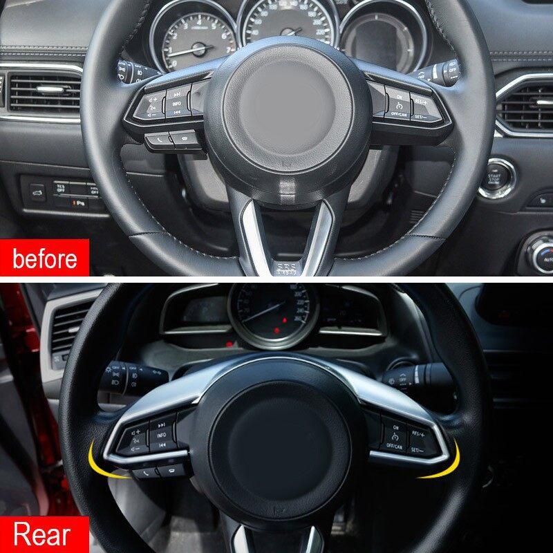 Khung Bảo Vệ Vô Lăng Xe Hơi Bằng ABS Mạ Crom Chuyên Dụng Cho Zerui Mazda CX-5 CX5 2018-2022