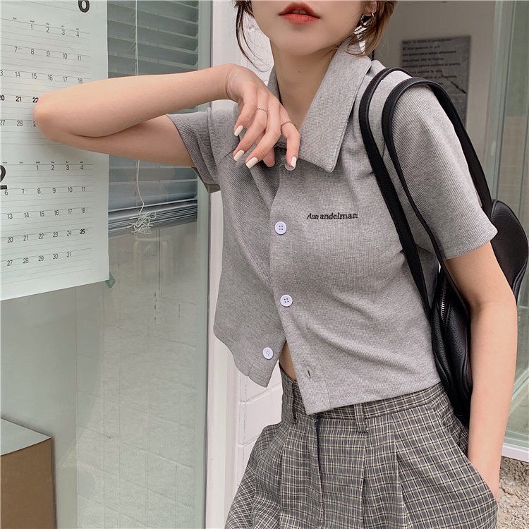 Áo polo Ngắn Tay Phong Cách Hàn Quốc Thời Trang Cho Nữ