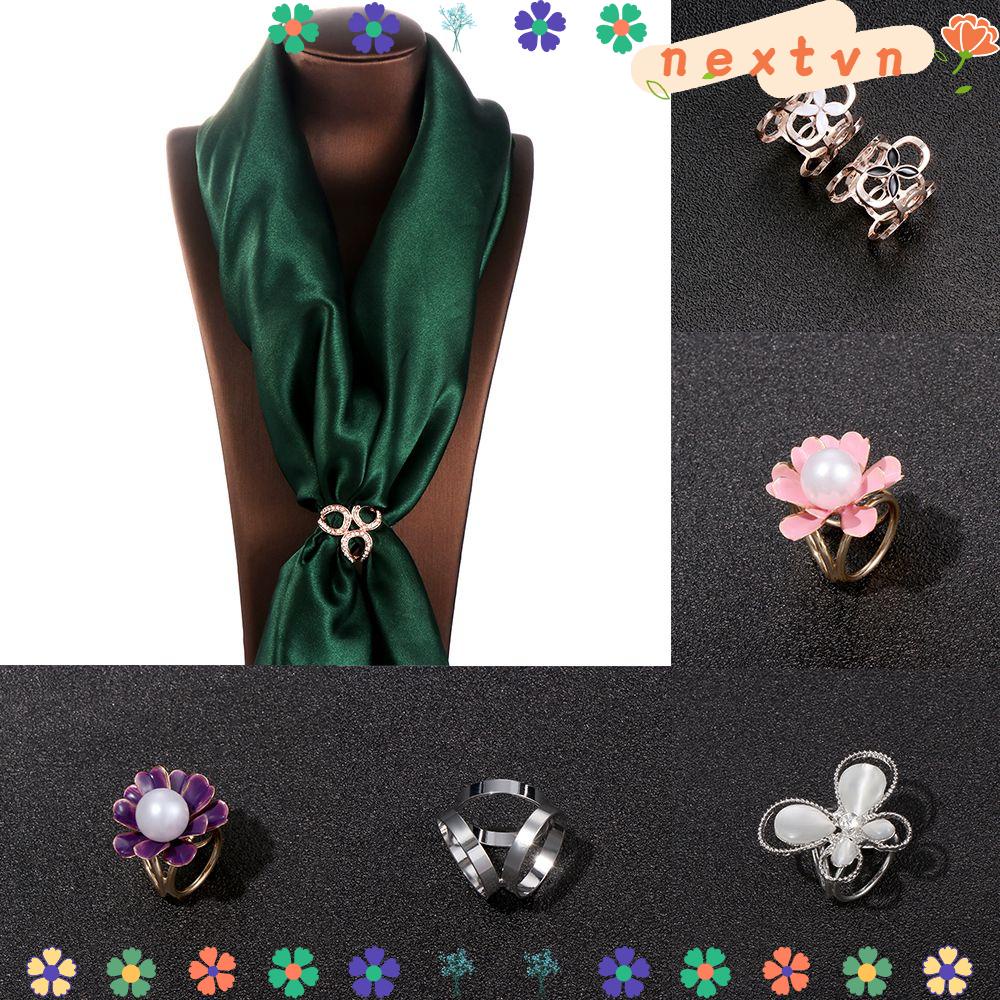 Vòng cài khăn choàng lụa đính pha lê giả sang trọng cho nữ