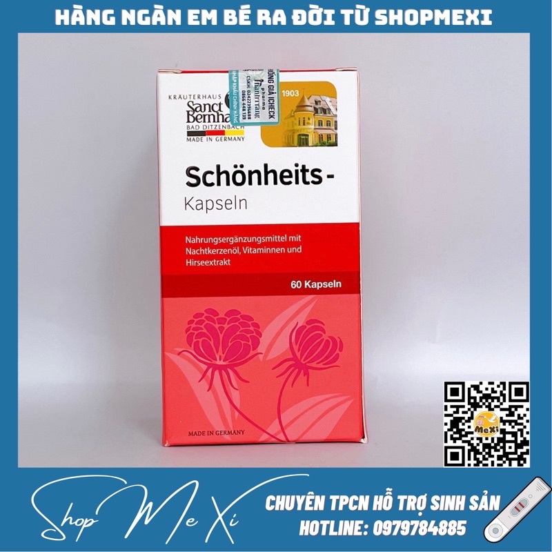 Mẹ Xi Tinh dầu hoa anh thảo Schonheits viên uống, điều hoà kinh nguyệt, ổn định nội tiết