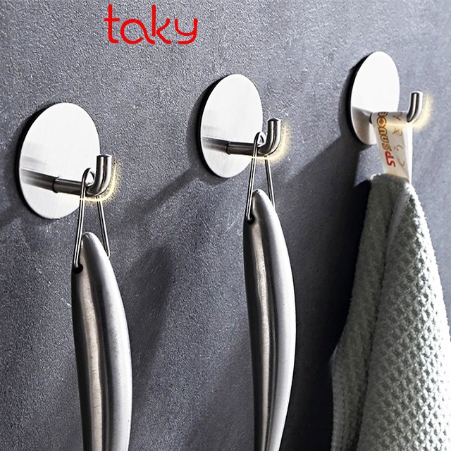 Móc Inox - Taky,  Bản Mã Tròn Dán Tường, Treo Quần Áo, Đồ Dùng Khu Bếp, Nhà Tắm, Tiện Lợi, Sang Trọng 2006