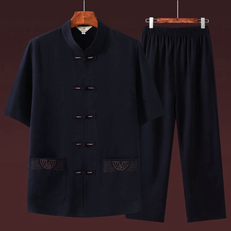 Bộ Đũi Nam cổ tàu, Chất đũi mộc mát nhẹ như không | BigBuy360 - bigbuy360.vn