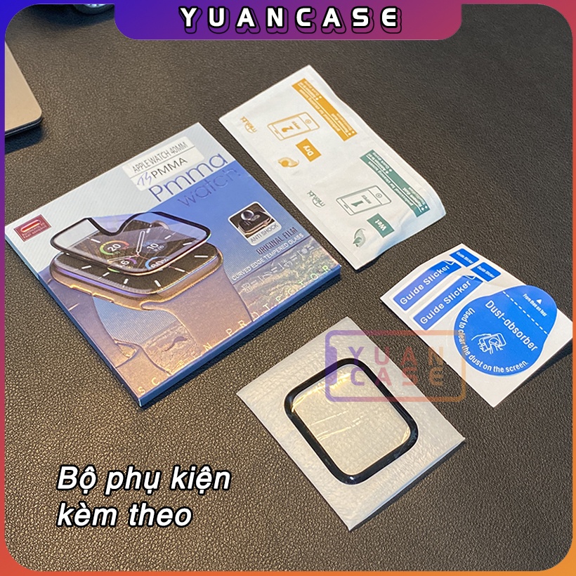 Miếng dán dẻo PMMA trong và nhám cho Apple Watch 7-6-5-4-3-2-1 / Size 38-40-41-42-44-45