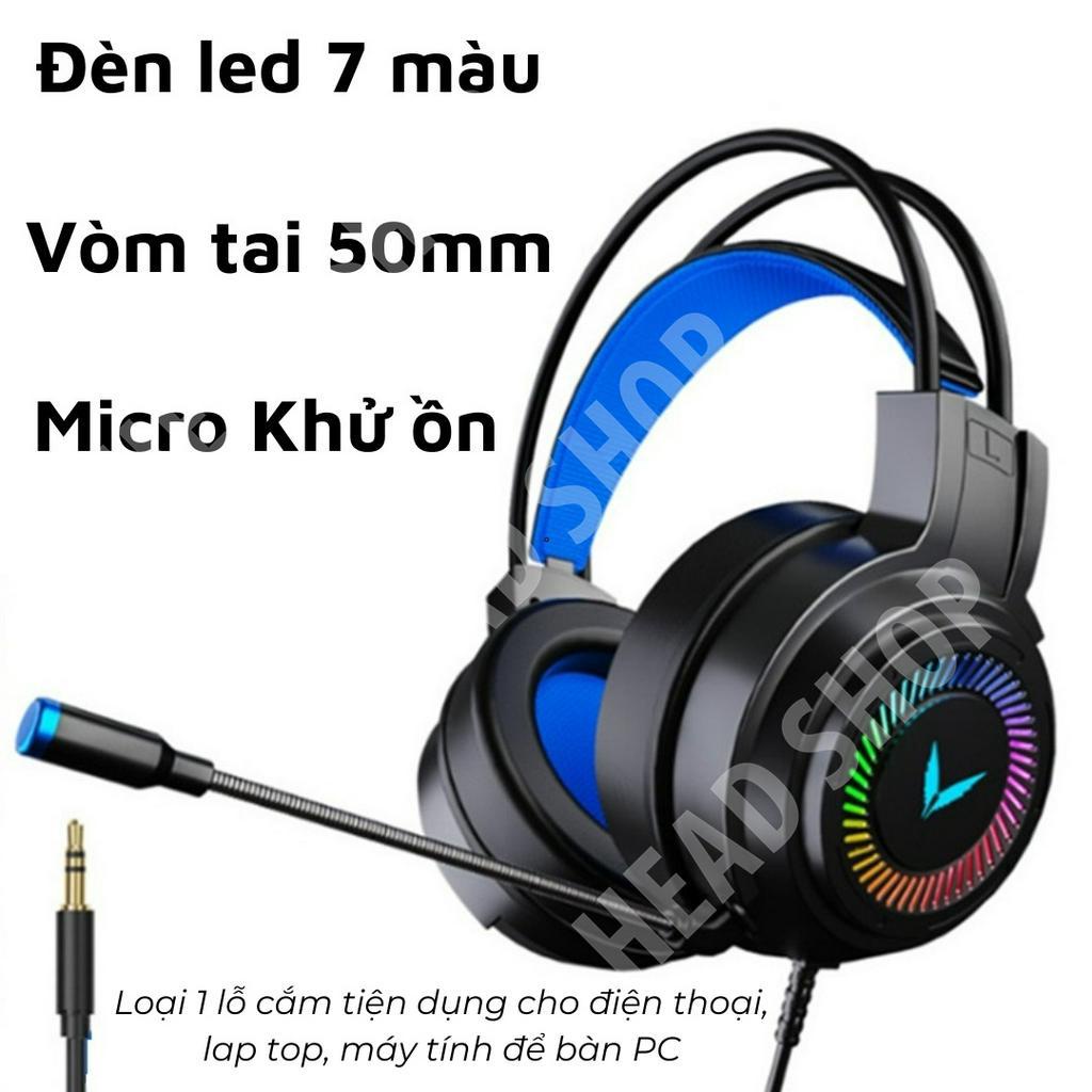 Tai nghe Gaming chụp tai có mic đèn led 7 màu cho máy tính, laptop, điện thoại âm thanh vòm G58 HeadShop