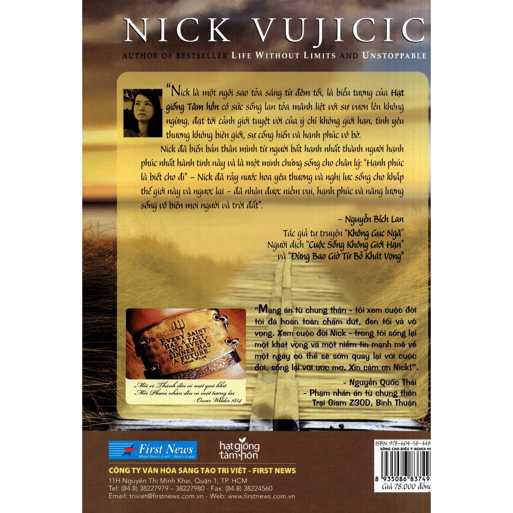 Sách - Nick Vujicic - Sống Cho Điều Ý Nghĩa Hơn Tặng Bookmark